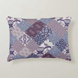 Hand drawn seamless patchwork pattern. Vintage boh Decorative Cushion