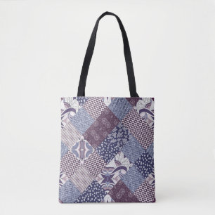 Hand drawn seamless patchwork pattern. Vintage boh Tote Bag