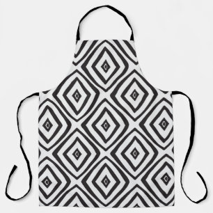 Hand drawn seamless pattern in black and white.  apron
