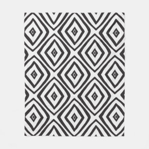 Hand drawn seamless pattern in black and white. fleece blanket