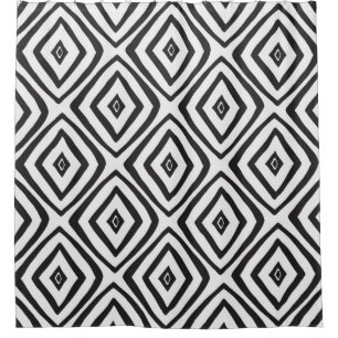 Hand drawn seamless pattern in black and white. shower curtain