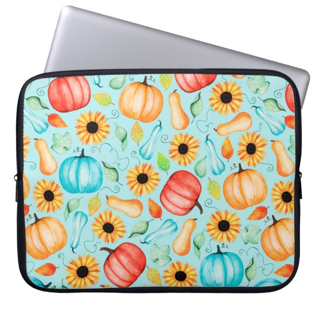 Hand drawn seamless pattern of different sizes, ty laptop sleeve (Front)