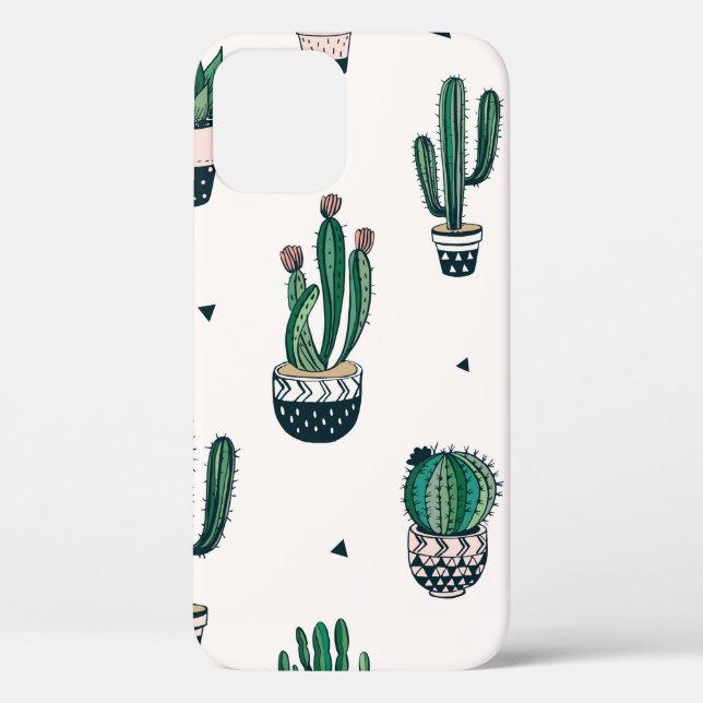 Hand drawn seamless pattern with cacti and succule Case-Mate iPhone case (Back)