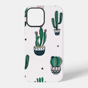Hand drawn seamless pattern with cacti and succule iPhone 12 case