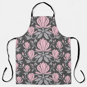 Hand-drawn seamless pattern with magnolia flowers. apron