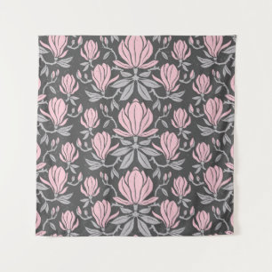 Hand-drawn seamless pattern with magnolia flowers. tapestry