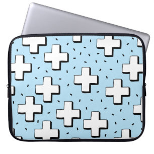 hand drawn seamless pattern with plus signs laptop sleeve