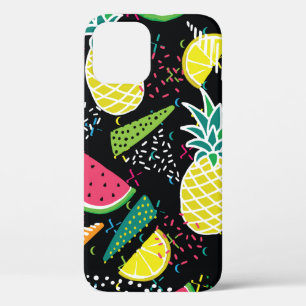 Hand drawn seamless pattern with  watermelon pinea iPhone 12 case