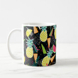 Hand drawn seamless pattern with watermelon pinea coffee mug