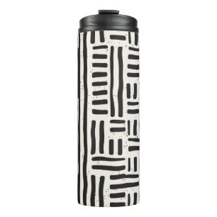 Hand drawn seamless repeating pattern with lines t thermal tumbler