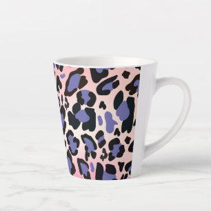 Hand-drawn Seamless watercolor leopard print Latte Mug