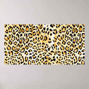 hand drawn seamless yellow and white colour leopar poster