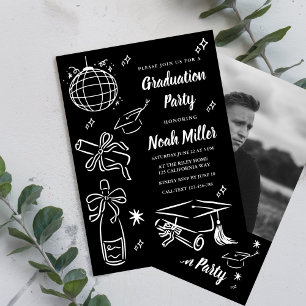 Hand Drawn Senior Graduation Invitation Template,