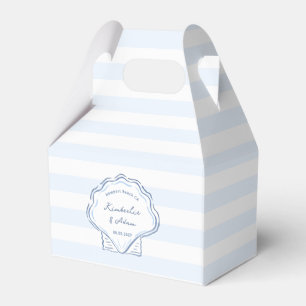 Hand-Drawn Shell Monogram Coastal Wedding Favour Box