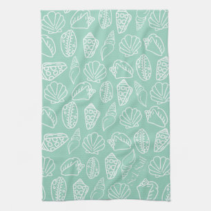 Hand-drawn Shell Patterned Kitchen Towel
