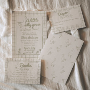 Hand Drawn Silly Goose Gender Neutral Baby Shower Invitation