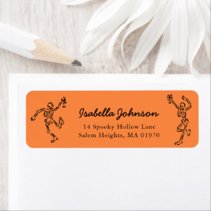 Hand Drawn Skeletons Halloween Return Address Return Address Label