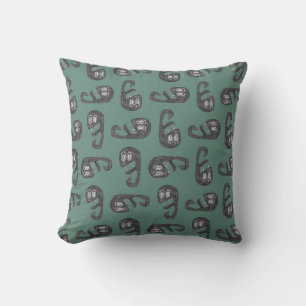 Hand drawn sketchy style snake illustration motif cushion