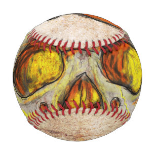 Hand Drawn Skull Baseball