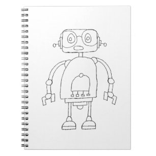 Hand Drawn Smart Simple Robot Drawing Notebook