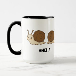 Hand Drawn Snail Custom Cute Mug