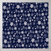 Hand Drawn Snowflake Blizzard With Navy Classic Bl