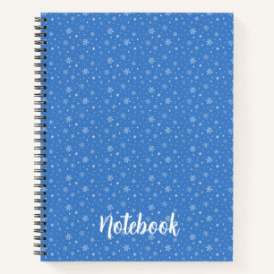 Hand-Drawn Snowflakes Whimsical Winter Blue Custom Notebook
