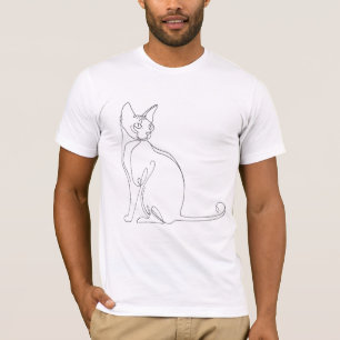 Hand Drawn Sphynx Cat Minimalist Design T-Shirt