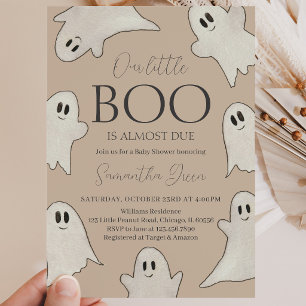 Hand drawn Spooky Ghost Halloween Baby Shower Invitation