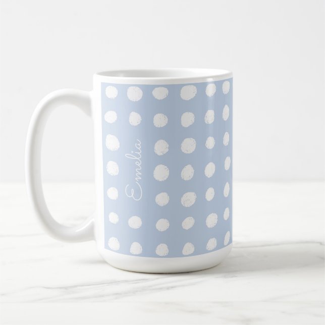 Hand Drawn Spots Personalised Mug (Left)