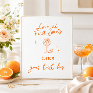Hand Drawn Spritz Bridal Shower Custom sign