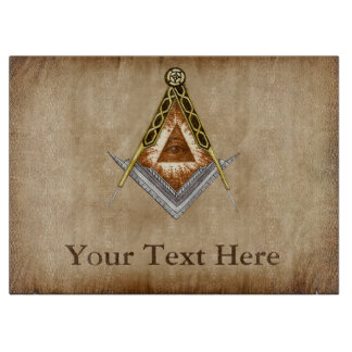 Hand Drawn Square and Compass With All Seeing Eye Cutting Board