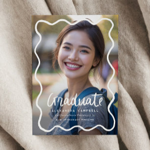 Hand Drawn Squiggle Frame Graduation Photo Announcement