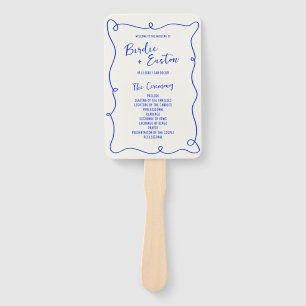 Hand Drawn Squiggle Frame Wedding Program Hand Fan