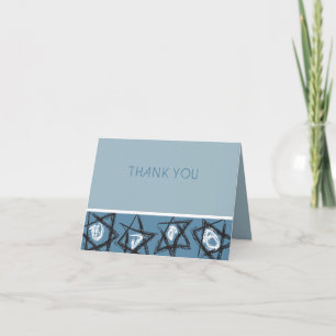HAND-DRAWN STARS Bar Bat Mitzvah Thank You Card