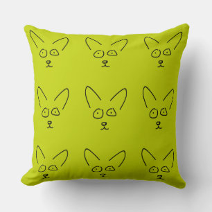 Hand drawn startled corgi pattern pillow