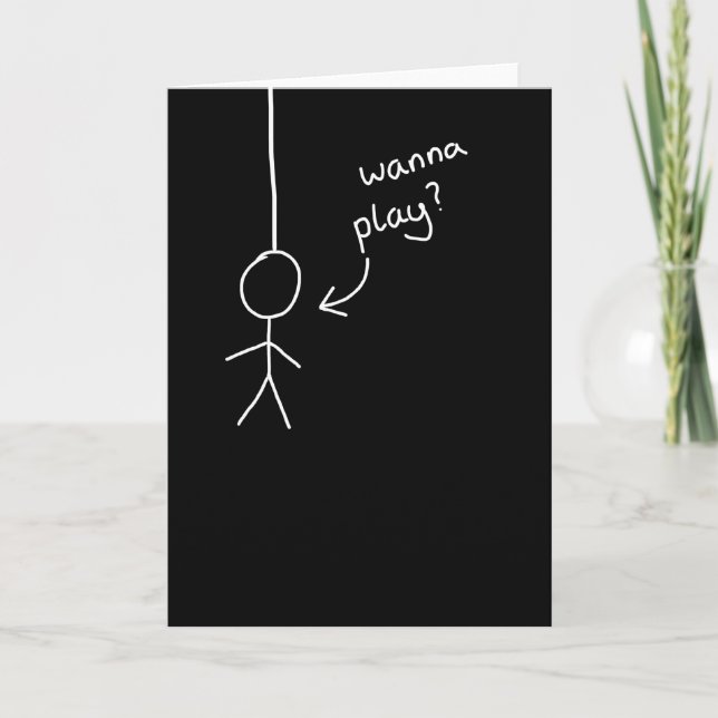 hand drawn Stick "hangman" figure card (Front)