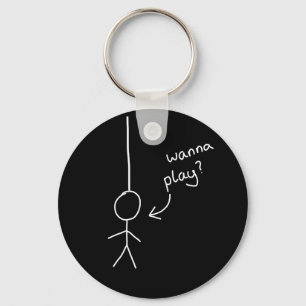 hand drawn Stick "hangman" figure keychain