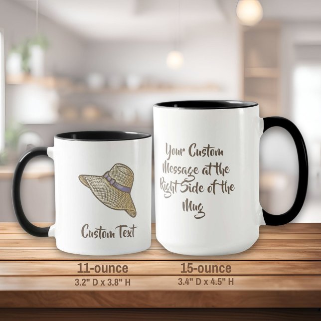 Hand Drawn Straw Hat Beige Mug (Creator Uploaded)