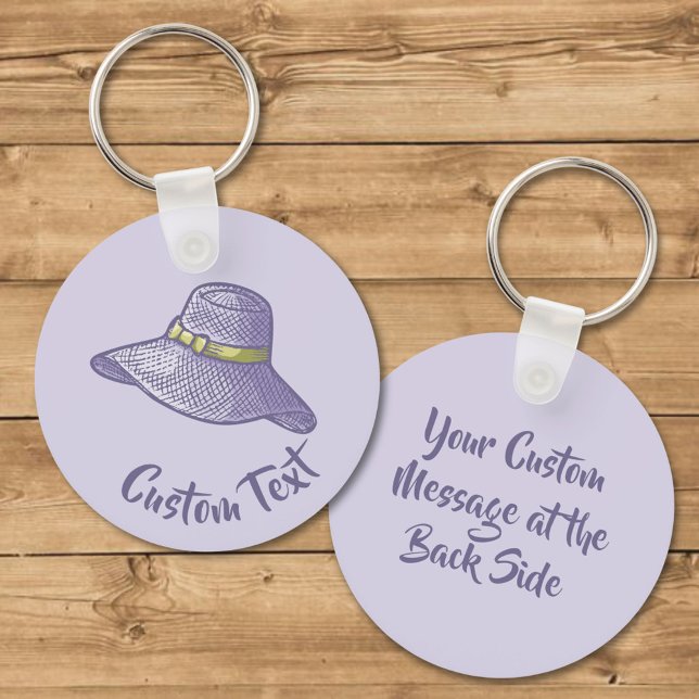 Hand Drawn Straw Hat Lilac Keychain (Creator Uploaded)