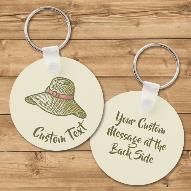 Hand Drawn Straw Hat Yellow Keychain (Creator Uploaded)