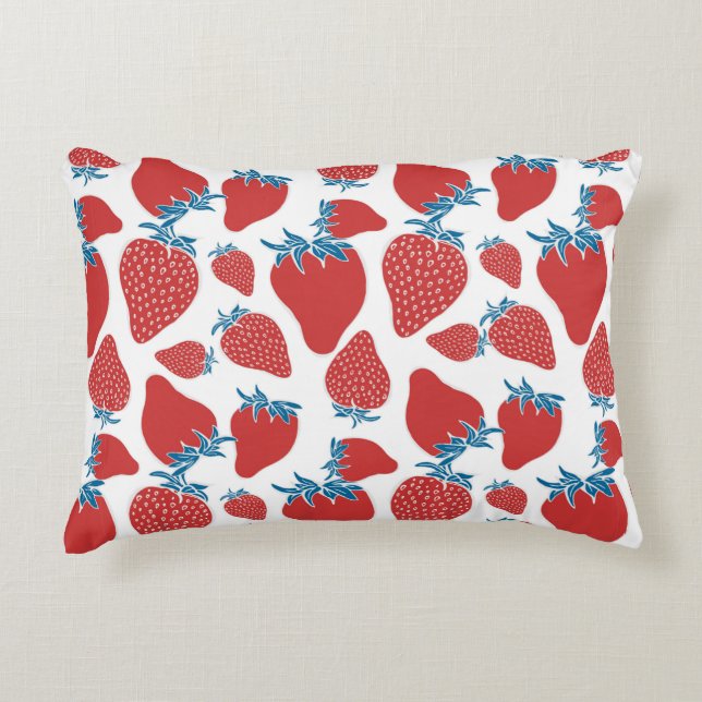Hand drawn strawberry seamless pattern. background decorative cushion (Front)