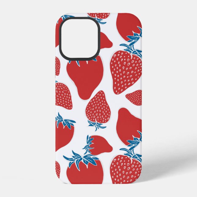 Hand drawn strawberry seamless pattern. background iPhone case (Back)