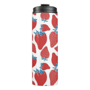 Hand drawn strawberry seamless pattern. background thermal tumbler