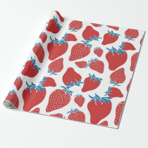 Hand drawn strawberry seamless pattern. background wrapping paper