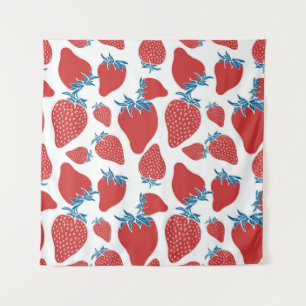 Hand Drawn Strawberry Vintage Pattern Tapestry