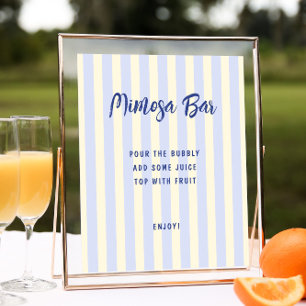 Hand Drawn Striped Bridal Shower Mimosa Bar Poster