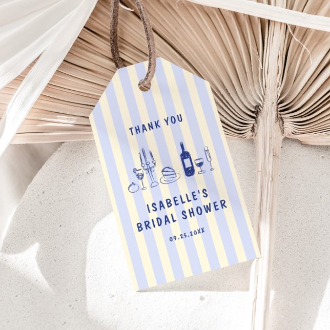 Hand Drawn Striped Bridal Shower Thank You Gift Tags (Creator Uploaded)