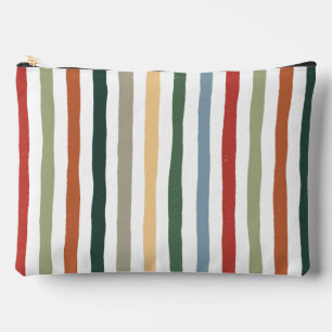 Hand-drawn stripes in art nouveau-inspired colours accessory pouch