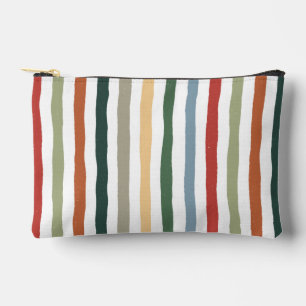 Hand-drawn stripes in art nouveau-inspired colours accessory pouch